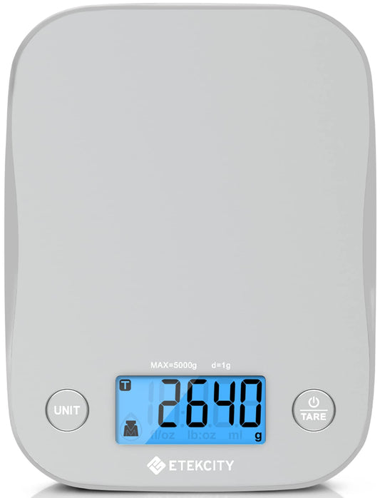 Etekcity Food Kitchen Scale, Digital Weight Grams and Oz for Cooking, Baking, Meal Prep, and Diet, Medium, Gray