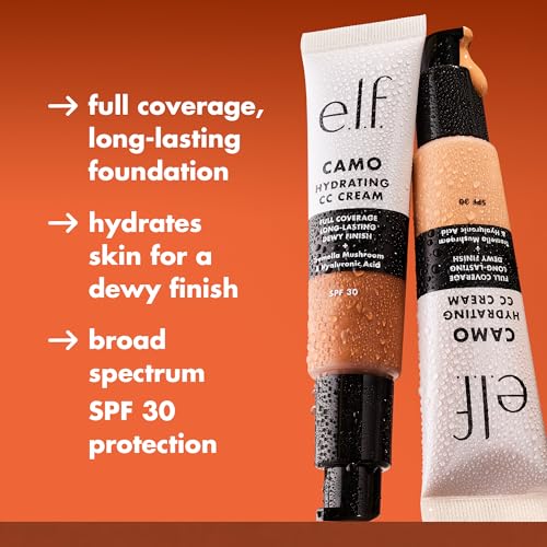 e.l.f. Hydrating Camo CC Cream SPF 30 - Full Coverage Foundation, Light 210N