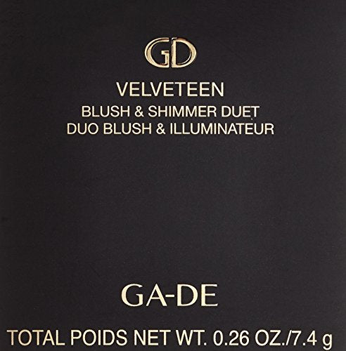 GA-DE Velveteen Blush and Shimmer Duet, 48 - Formulated with Micronized Pearls and Pigments for Sculpting Face and Décolleté - Paraben-Free - 0.26 oz