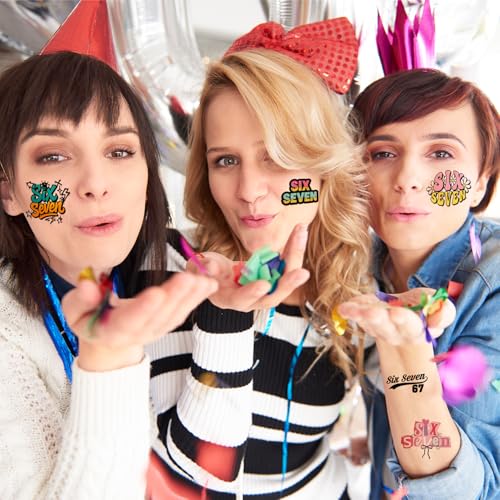 Six Seven Temporary Tattoos Stickers Pack