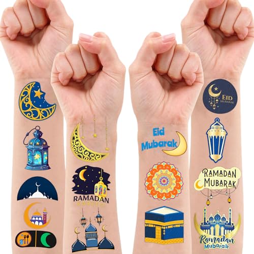 Eid Mubarak Temporary Tattoos 10 Sheets 100 PCS