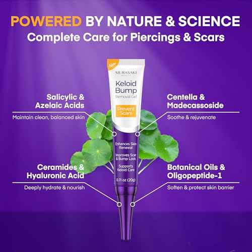 Piercing & Keloid Bump Solution Oil & Gel Kit, Piercing Aftercare Treatment Piercing Bump Solution Aftercare Oil (30 mL) + Keloid Bump Removal Gel (20 g) (0.71 oz (20g))