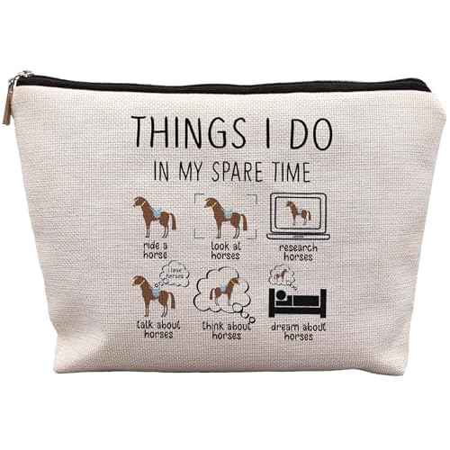 Horse Makeup Bag,Horse Stuff,Horse Gifts For Women,Cowgirl Gifts,Gifts For Horse Lovers,Animal Lovers Gifts For Women,Things I Do In My Spare Time Makeup Bag
