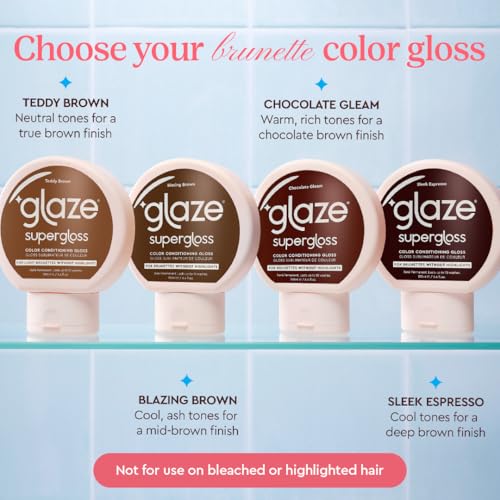 Glaze Supergloss Teddy Brown Semi-Permanent Hair Gloss - 6.4 fl oz