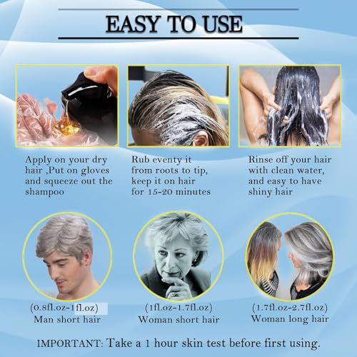 Dark Wine Red Hair Dye Shampoo 3 in 1 for Gray Hair