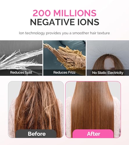 MelodySusie Ionic Hair Dryer with Diffuser & Nozzle – 1600W Fast Drying for Curly Hair