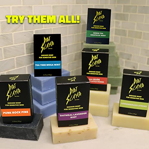 Dirt Slayer All Natural Bar Soap (3 Pack Variety Oatmeal Lavender/Aloe/Lemongrass)