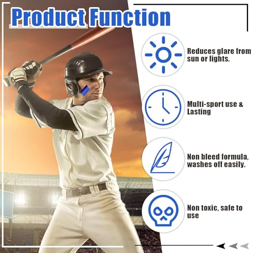 Maxcheck Eye Black Face Paint Sticks - 3 Pack Sports Makeup