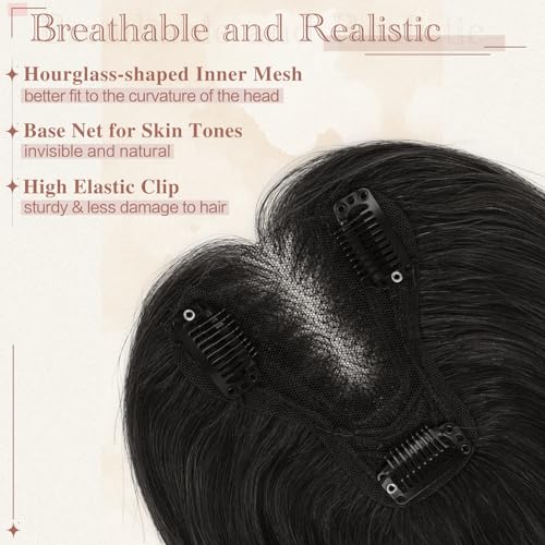 RUWISS Real Human Hair Topper for Thinning Hair