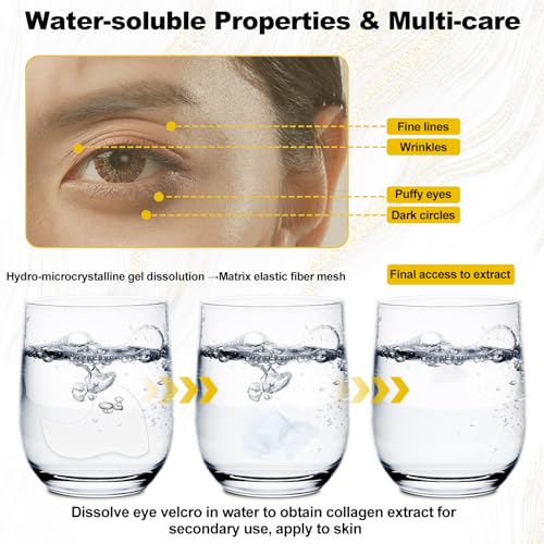 Hotodeal Under Eye Patches (10 Pairs), Using Under Eye Mask Overnight, Eye Patches for Puffy Eyes and Dark Circles, Anti-wrinkle and Lifting Firmness Skin Care, 100% Water-soluble Breathable