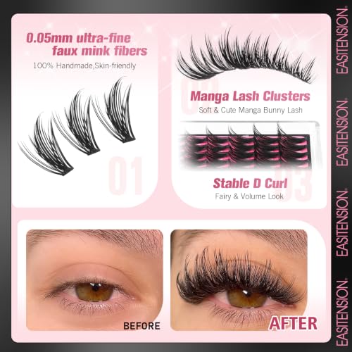 Manga Lash Clusters D Curl 10-18mm DIY Eyelash Extensions 210pcs