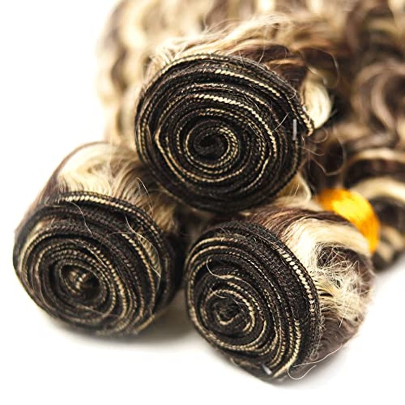 613 Deep Wave Human Hair Bundles - P4/613 Brazilian Virgin Hair