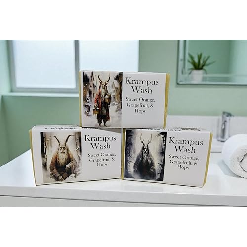WFG WATERFALL GLEN SOAP COMPANY, LLC, Krampus Wash vegan beer soap enriched with kokum butter moisturizer