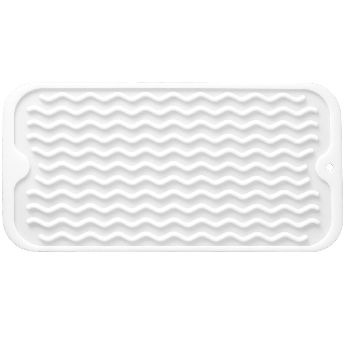 MicoYang Silicone Dish Drying Mat for Multiple Usage,Easy clean,Eco-friendly,Heat-resistant Silicone Mat for Kitchen Counter,Sink,Bar,Bottle,or Cup White S 12 inches x 6 inches