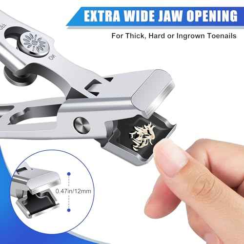 German Nail Clippers for Men Thick Nails,Upgrade Straight Toenail Clippers for Seniors with Wide Opening,Large Heavy Duty No Splash Ingrown Fingernail Clipper Nail Cutter with Catcher
