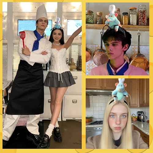 Rat Headband Clip Grabs Hair Rat Plush Mouse Ears Stuffed Animal Costume Props Funny for Adults