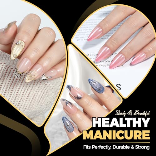 UNA GELLA Medium Almond Nail Tips 240PCS - Soft Gel Press On Nails