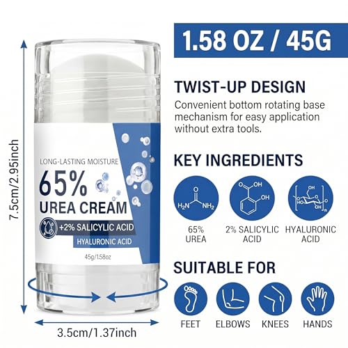 Grospe 65% Urea Foot Cream Stick with Salicylic Acid, 1.58 Oz