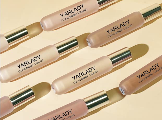 YARLADY Long Lasting Concealer 2pcs, Full Coverage & Natural Finish, Liquid Multi-Use Concealer,cover spots,dark eye circles,acne prin,Foundation Full Coverage Concealer, 10ml 24HR Matte Oil Control Concealer 2color/set(1#&6#)