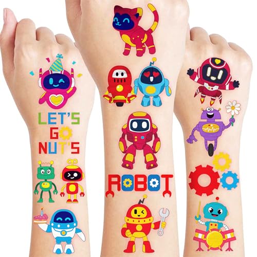 96 Pcs Robot Temporary Tattoos for Kids - Party Favors