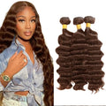 26 Inch Deep Wave Human Hair Bundles - Color #4 Chocolate Brown