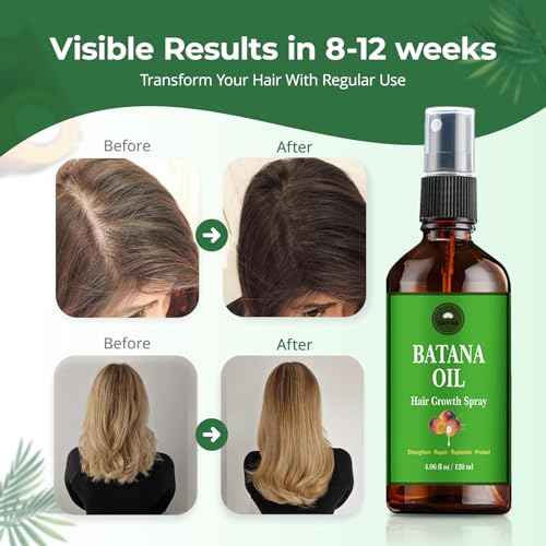 Batana oil for Hair Growth - Dr. Sebi Miracle Blend for Hair 100% Organic batana Hair oil from Honduras -Wild Growth Hair & Scalp Oil Promotes Hair Thickness - 4 fl oz (4 Oz) (4 Oz Spray)