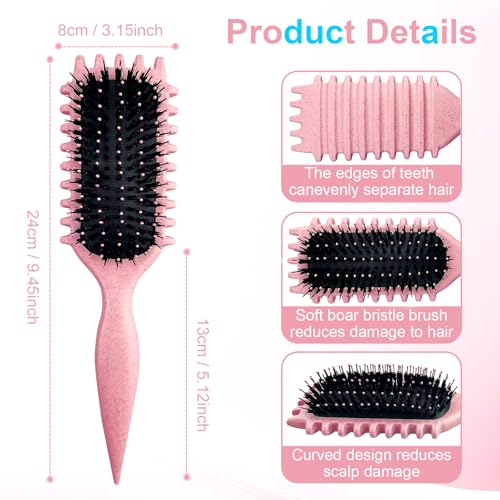 Curl Defining Hair Brush for Curly Hair - Pink