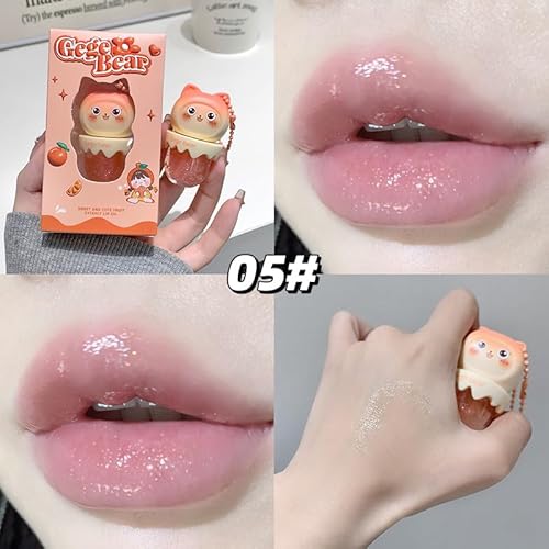 Petansy Cute Lip Gloss for Girls, 4Pcs Fruity Flavors Moisturizing Gloss, Hydrating Jelly Lip Make Up,Birthday,Friendly, Party Gift