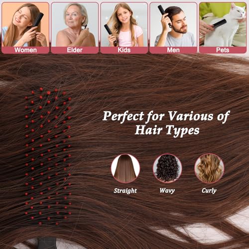 120 Pack Hair Brushes Bulk for Women, Homeless Supplies Bulk, Travel Detangling Disposable Hair Brush Set, Individually Wrapped Hairbrushes Supplies for Hotel Charity Shelter Church (Black)