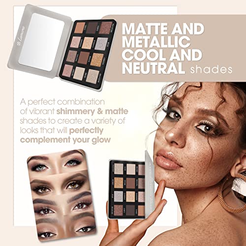 Eyeshadow Brush Set (Black) with Attraction Smokey Eyeshadow Palette