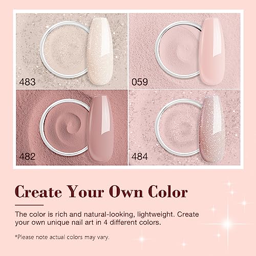 AZUREBEAUTY Dip Powder Nail Kit Starter - Nude Glitter DIY Manicure Set