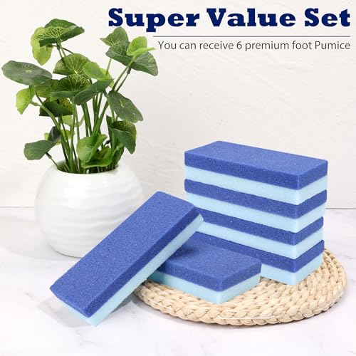 Double-Sided Foot Pumice Stone 6-Pack - Callus Remover & Foot Exfoliator