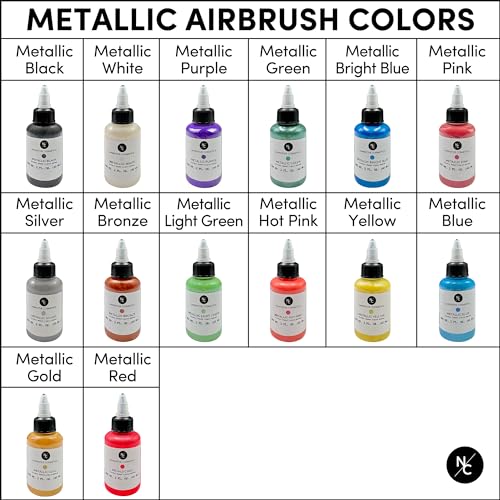 Narrative Cosmetics Metallic Alcohol Airbrush Paints - 2 fl oz, Skin Safe, Quick Dry, Waterproof, Sweatproof, Transferproof Liquid Makeup for Bodypainting, Theater, FX Makeup - Metallic Bronze