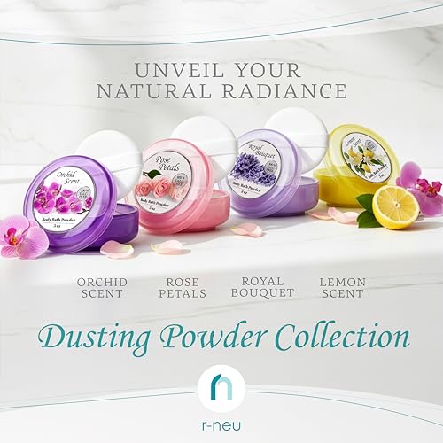 R-NEU Talc-Free Body Powder, Luminous Lemon, 5 oz with Puff