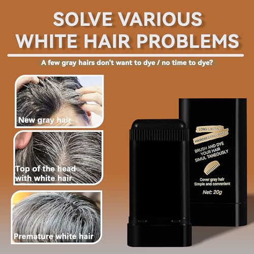 Loobexery 2-in-1 Hair Color Stick & Comb for Quick Gray Coverage