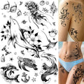 Ocean Temporary Tattoos for Women - 9 Sheets Waterproof