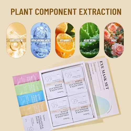 Under Eye Patches for Dark Circles,Eye Mask for Puffy Eyes With Collagen,Retinol,Vitmin C,Hyaluronic Acid and Niacinamide Face Masks Skincare Spa Gifts for Woman 20Pairs