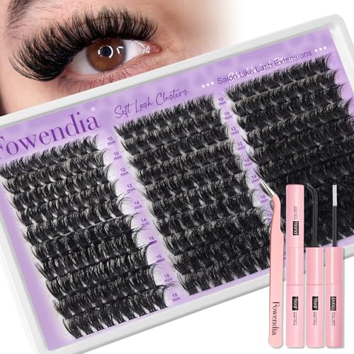 Fowendia Lash Clusters Kit 100D 150D 200D - DIY Eyelash Extensions