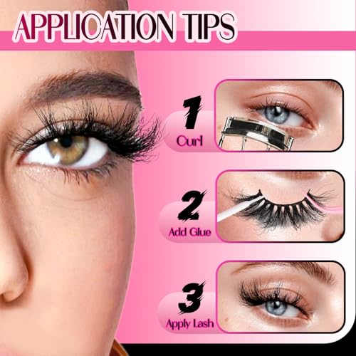 Veleasha 25mm 3D Mink Lashes - Dramatic Long Fluffy Eyelashes