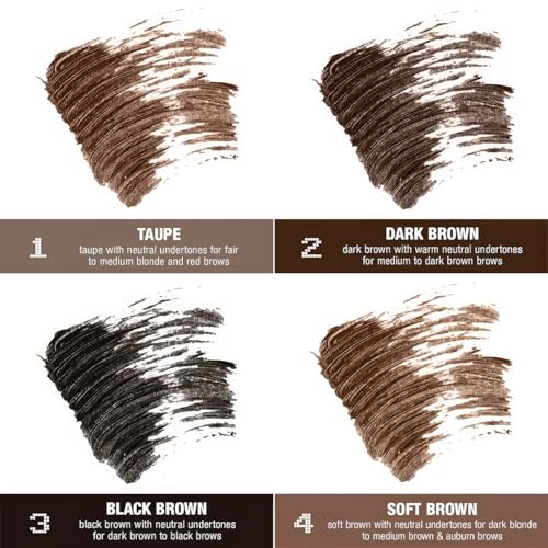PHOFAY Colored Eyebrow Gel 10ml / 0.34 fl oz ? Spiral Brush for Smooth Use, 2-in-1 Brow Styling Gel & Mascara, Soft Brown Tone, Smudge-Resistant & Long-Wearing (02#)