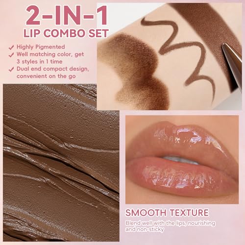 HOSAILY 2-in-1 Lip Liner & Gloss Duo - Gothic Ice