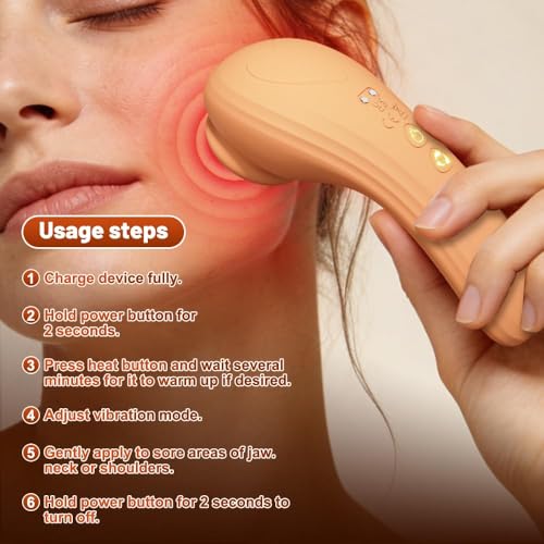 TMJ Jaw Massager with Heat, Vibration & Rolling Balls