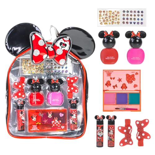 Minnie Mouse Cosmetic Makeup Set for Girls Ages 3+ | Lip Gloss, Nail Polish & Hair Clips