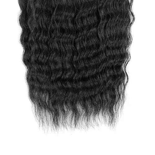 Super Wave Bulk Human Hair Wet and Wavy Human Braiding Hair Super French Braiding Hair For Bohe Braids No Weft 100g (1Pack-4PCS) 100% Virgin Human Hair For Boho Braids (Natural Black, 18 Inch)