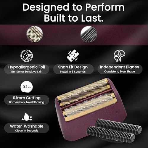 2 Pack Replacement Foil and Cutter Assembly Compatible with Wahl 5 Star Shavers, Models 7031-100 7043-100 7031-200, Wahl Shaver Foil Replacement Ultra-Close Shave, Easy to Replace