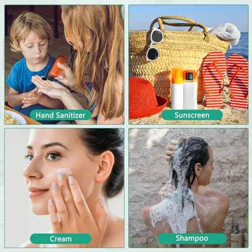 Domensi 12 Pcs 3.4 oz Travel Bottles with Flip Cap Clear Plastic Travel Size Containers Portable Leak Proof Squeeze Bottle Refillable Empty Cosmetic Containers for Liquid Shampoo Lotion