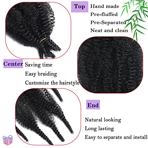 10 Inch Wrapping Hair for Soft Locs,Cuban Twist Hair 8 packs Pre-Separated Springy Afro Twist Hair Extension for Women Kids, Kinky Afro Twist Crochet Hair Natural Black Spring Twist Hair