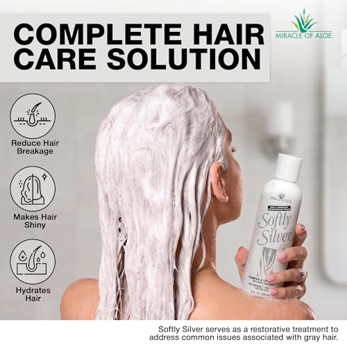 Softly Silver Purple Shampoo for Gray Hair with Aloe Vera