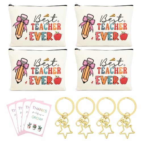 Teacher Appreciation Gifts Bulk Teacher Gifts Makeup Bag Survival Kit with Keychain for Women