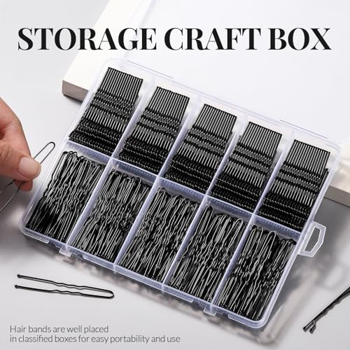 YGDZ Bobby Pins Set - 250 Black 2-inch & 150 U-Shaped Hair Pins
